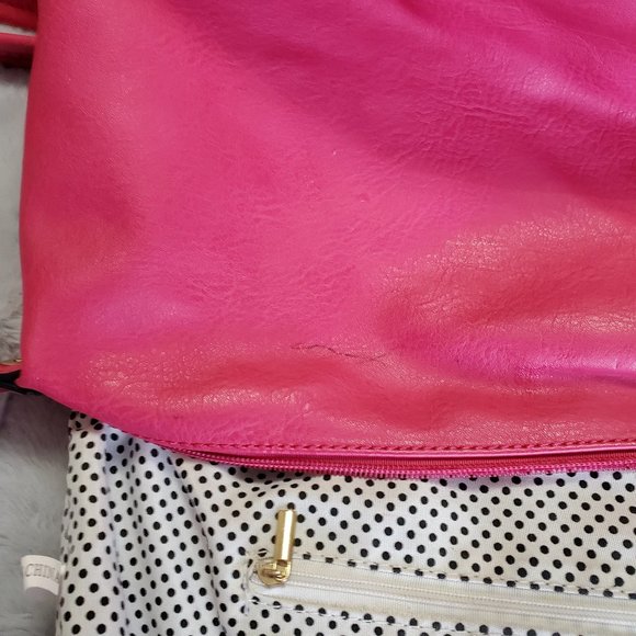 Black Rivet Shoulder Bag/Tote pink faux leather with gold rivets - Picture 13 of 13